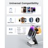 3-in-1 Wireless Charger for iPhone,15W Fast Wireless Charging Station Compatible with Mag-Safe Charger,Magnetic Foldable Travel Charger Stand Nightstand for iPhone 16/15/14/13/12,Apple Watch&AirPods