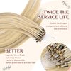 KiiKiiGirl Virgin Microlink Hair Extensions - Human Hair,14inch Micro link Hair Extensions Human Hair Micro Beads Hair Extensions Human Hair Blonde Highlight Golden Blonde 30G/Pack