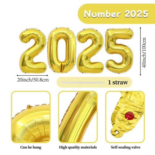 2025 balloons 40 inch 2025 gold balloons gold 2025 foil number balloons for happy new years decorations 2025 number balloons for new years eve party supplies 2025, Christmas, Graduations, Birthday