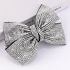 AHONEY 1 Pack Silver Hair Bows for Women Hair Bow Clip, Hair Bling Glitter Hair Clips Sparkly Barrettes for Women Girls Holiday Hair Accessories Christmas Gift