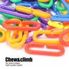 200PCS Chain Link, Bird Toys Plastic C Clips Hooks Chain Links Bird Chewing Toy Bird Cage Accessories for Small Pet Rat Parrot Bird