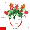 Christmas Headband Funny Gingerbread Man Hairband Glitter Green Tassel Head Bopper Hair Decorations for Women Girls Winter Xmas Holiday New Year Party Headwear Festival Headdress Accessories Gift 1PCS