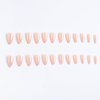 Almond Press on Nails Medium Pink Fake Nails Glossy Chrome False Nails with Designs Solid Color Glue on Nails Full Cover Acrylic Nails Stick on Nails for Women Girls Manicure Art 24 Pcs
