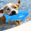LUOZZY Rubber Shark Dog Toy Chewing Squeak Toy Water Floating Toy for Pet Dogs Unisex (Blue)