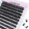 Cluster Lashes Mixed Length 50D 240 Individual Lashes D Curl Lash Clusters Volume Eyelash Clusters DIY Lash Extension Kit Fluffy Cluster Eyelash Extensions (50D-0.07D, 9-16mm)
