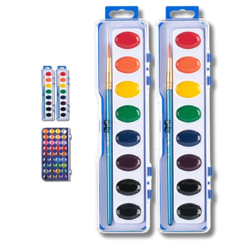Mr. Pen- Washable Watercolors, 2 Pack, 8 Colors with Paint Brush, Watercolor Paint Set, Water Color Painting Kids, Watercolors for Kids and Adults, Kids Watercolor Paint Set, Watercolor Set Kids