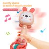 BIBEBRE Musical Rabbit Light-Up Toy and Teething Ring for Toddlers Sensory Chew and Fine Motor Skills Toy Baby Rattle and Teething Toys for 6 12 18 Month Babies (Rabbit)
