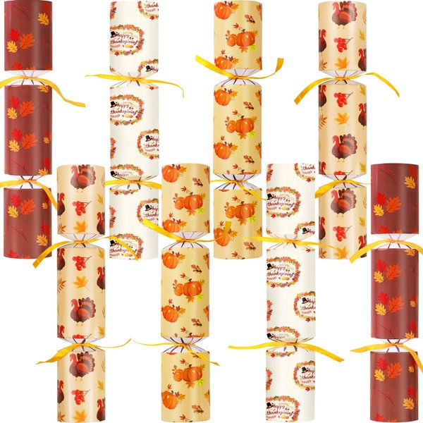 8 Pack Thanksgiving Party Favors with Snap Prizes for Adults Kids No Snap Fall Pumpkin Turkey Table Favors Jokes Hats Fall Festival Thanksgiving Dinner Games Table Decorations Friendsgiving Gifts