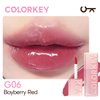 COLORKEY 3D Plump Oil Lip Gloss, High-shine Finish, Lip Tint, Moisturizing, Non-Sticky, Clear and Natural, Glassy Shine (G06 Bayberry Red, 3ml)