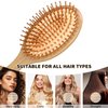 Generic International Shop Hair Brush,Natural Wooden Paddle Detangling Hairbrush for Massaging Scalp Curly/Thick/Dry for Women,Yellow