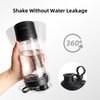 KINLYBO Blender Protein Shaker Tritan Bottle with Pill/Powder Storage Container for Protein Shakes-pre workout bottle-Mixer Cup-Gym Sport Water Bottle with Wire Whisk Balls Black