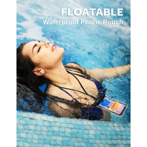 KOSENEC Waterproof Phone Case with Lanyard, Universal Waterproof Phone Pouch Floating[2 Pack], 2024 Phone Water Protector Pouch for Vacation Beach Pool Kayak Cruise Travel Essentials Accessories