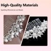 UAIAGM Wedding Hair Comb Side Crystal Bridal Headpiece with Pearls and Diamonds Elegant Rhinestone Hair Accessories for Brides Prom and Bridesmaids Women Girls Bridal Combs and Clips (Silver)