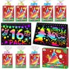ZMLM Christmas Scratch Art Party Favors: 16 Pack Rainbow Scratch Art Notebook Bulk Scratch Art for Kids Birthday Party Favors Girls Boys Christmas Gifts Toy Scratch Pads Classroom Prizes