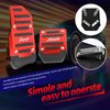 Crynod 3 PCS Car Anti-Skid Pedal Pads, Accelerator Brake Clutch Alloy Strip Rubber Stripe Pedal Kit, Manual Transmission Brake Pad Cover Replacement, Universal Accessories for Most Cars (Red)