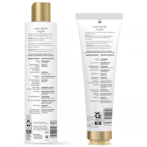 Pantene Nutrient Blends Unbreakable Lengths Shampoo and Conditioner Set