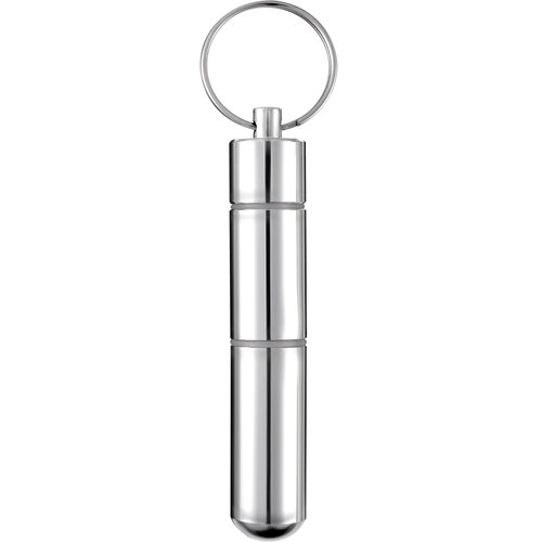 Hotop Portable Toothpick Holder Pocket Waterproof Aluminium Alloy Toothpick Box Metal Pill Case with Key Ring, 2.8 x 0.6 Inch
