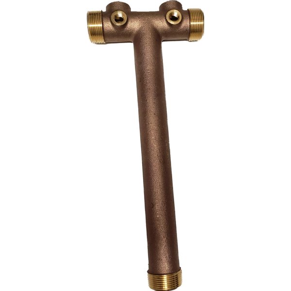 BRASS NO LEAD 1 x 11 or 1.25 x 14 PRESSURE TANK TEE W/UNION or W/O UNION for WATER WELL (1.25 x 14 NO UNION)