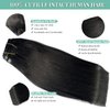 Seamless Clip in Hair Extensions Human Hair, Natural Black Hair Extensions Real Human Hair Clip ins Extensions 7pcs 80G 12 Inch, Ubetta Straight Remy Human Hair Extensions for Women