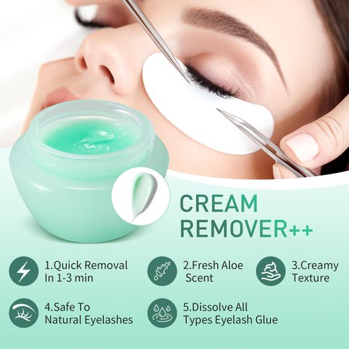 lashmate Aloe Scented Eyelash Extension Remover Cream,15g, Dissolves Powerful Lash Remover for Lash Extensions in 1-3 min, Fast Lash Extension Glue Remover, Low Irritation Cream for Sensitive Skin