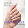 Wahrshei Semi Cured Gel Nail Strips | Beige 20pcs Semi Cured Gel Nails Sticker | Gel Nail Wraps UV for Home Nails DIY