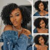 Quantum Love Short Kinky Curly Wigs Side Part Afro Curly Wig for Black Women Twist Out African American Synthetic Wigs (Black 6 Inches)