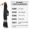 32 Inch Long Braided Ponytail Hair Extensions Wrap Around Ponytail DIY Straight Pony Tails Extensions for Black Women Elastic Ponytail Extensions Girls Magic Paste Ponytail (27/613#)