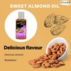 bonballoon Nature Max Sweet Almond Oil Natural Pure Undiluted For Hair & Skin Care Cold Pressed Premium Undiluted No Additives No Gmo Kosher Halal (1 Pack = 3.38 oz / 100 ml) زيت اللوز الحلو