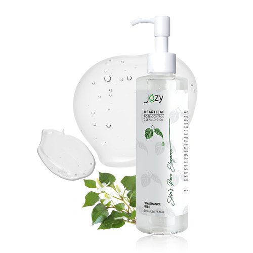 Jozy Heartleaf Pore Control Cleansing Oil, Makeup Remover, Blackhead Remover, Fragrance-Free Facial Cleanser Oil, Gentle Hydrating Oil Cleanser for Face, Korean Skin Care 6.76 Fl Oz (200 ml)