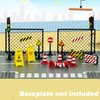 Pasacho City Road Signs Bricks Accessories, Construction Site Street Signs, Mini Traffic Cones & Crosswalk Signal Toys for Kids Building Blocks Toys for Boys