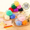 XSEINO Crochet Kit with Step-by-Step Video Tutorials，Premium Bundle Includes 12 Roll x50Yard Acrylic Yarn Balls, 12 Crochet Hooks, Crochet Bag and All Accessories Kit, Crochet Kit for Beginners