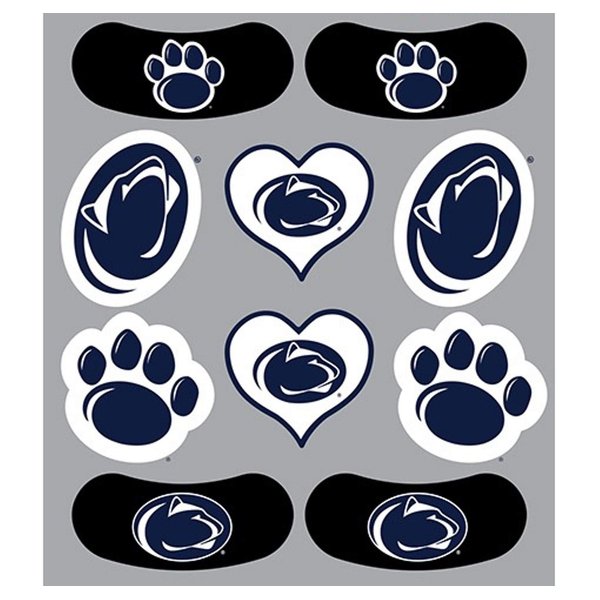 Penn State (PSU) Nittany Lions – Waterless Peel & Stick Temporary Tattoos – 10-Piece Combo – 6 Spirit Tattoos & 4 Eye Strips