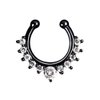 XUKEKOY 6pcs Fake Septum Clicker Nose Ring Rhinestone Non Piercing Hanger Clip Body Jewelry
