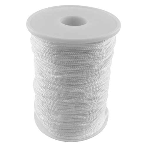 AXLIZER 1PC 2mm Braided Shade Roller Blinds Cord White Pull String Rope, Blinds Lifting Rope, Braided Lift Shade Cord for Aluminum Blind Shade Repair and DIY Crafts Projects