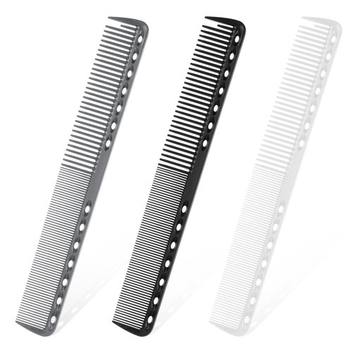 ZEYIYER 3PCS Barber Combs, Hair Cutting Combs Professional Styling Fine Combs Anti Static and Heat Resistant Carbon Comb for Man and Woman, Hairdressing Comb Pack for Salon and Home
