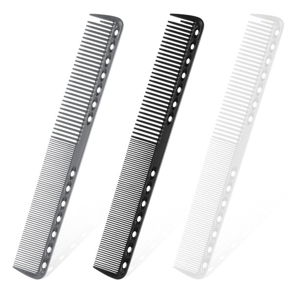 ZEYIYER 3PCS Barber Combs, Hair Cutting Combs Professional Styling Fine Combs Anti Static and Heat Resistant Carbon Comb for Man and Woman, Hairdressing Comb Pack for Salon and Home