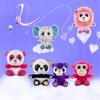 My OLi 5" Plush Toys Set Stuffed Animals Bundle of Zoo Animal Toys Lion/Monkey/Elephant/Pink Bear/Purple Bear/Panda Stuffed Animals Pack of 6 for Babies Kids Girls Boys