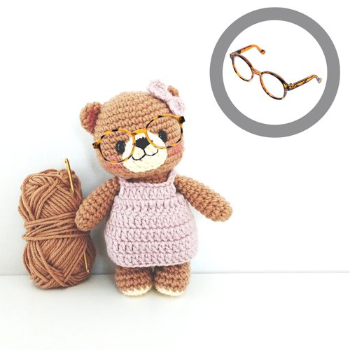 Kids Small Doll Glasses 2Pcs Leopard Round Rimmed Doll Eyeglasses Frame Fashion Dolls Reading Glasses Doll Dress up Costume Accessories 6.5cm Vintage Decor