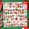 8 Sheets Christmas Temporary Tattoos Stickers Themed Birthday Party Decorations Supplies Favors Decor Winter Xmas Santa for Women Kids Adults Gifts Prizes Rewards