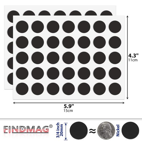 105 Pcs Round Magnets with Adhesive Backing, Flexible Self Adhesive Magnets for Crafts, Small Sticky Magnetic Dots for Hanging & Organizing Light Objects, Magnets for Whiteboard, Fridge, DIY