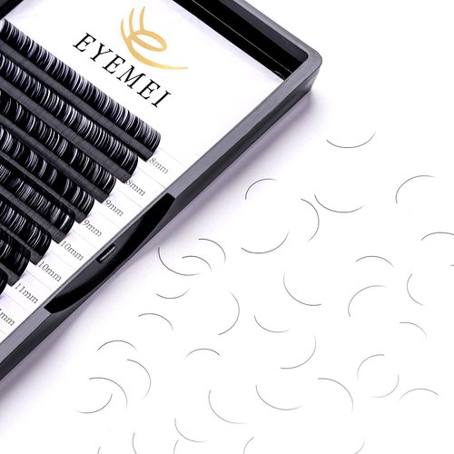 Eyelash Extensions 0.10 D Curl Natural Faux Mink Eyelash Extensions Individual Lashes Extension 11mm Tray Salon Use by EYEMEI