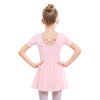 Stelle Ballet Leotards for Girls Dance Leotard with Skirt Toddler Dance Outfits Criss-Cross Back (Pink,4T)