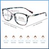 VisionGlobal Blue Light Blocking Glasses for Women, Anti Eyestrain, Computer Reading, TV Glasses, Stylish Square Frame, Anti Glare(+2.25 Magnification)