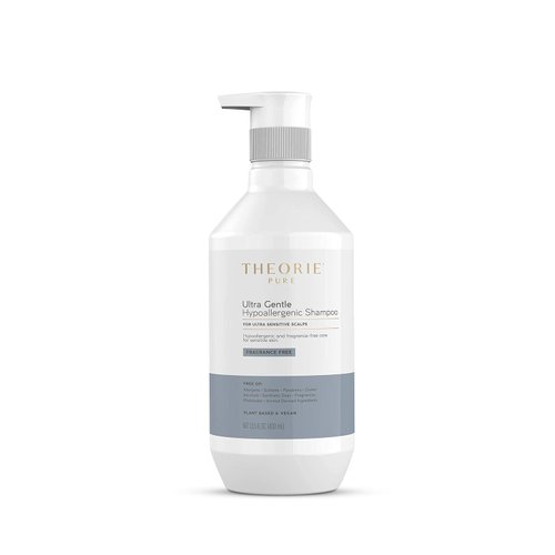 Theorie Pure Ultra Gentle Hypoallergenic Shampoo - Plant-Based & Vegan - Conditions & Soothes Itchy & Allergy Prone Skin - Fragrance-Free - Suited for Sensitive Scalp, Pump Bottle 400mL