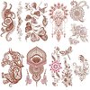 Aresvns Henna Tattoo, 9 Sheets Henna Stickers, Waterproof Brown Henna Tattoo Stickers for Women