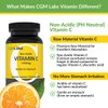 Non Acidic Vitamin C Dietary Supplement 1500mg with Calcium. Gentle on Stomach, Immune/Bone Support- 100 Caps by CGM Labs