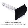 Parker Genuine Leather Double Edge Safety Razor Protective Sheath/Travel Cover - Fits all standard safety razors - Color: Black