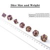 DNDND Glitter Purple Metal Dice Set, Solid Polyhedral DND Metallic Dice with Free Metal Case for Role Polying Game Dungeons and Dragons
