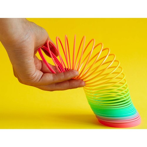 JA-RU Big Magic Rainbow Color Spring Pack (2 Units) Original Plastic Spring Fidget Toy | Kids CoilToy for Girls & Boys | Colorful Neon Color Sensory Vintage Toys 1702-2A