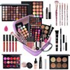 KARUIZI All in One Makeup Kit,Makeup Kit for Women, Teens and Girls, All-in-One Set with Eyeshadow Palettes, Lipsticks, Brushes, Storage Bag,Makeup gift set girls makeup sets ages 8-12 (Purple)